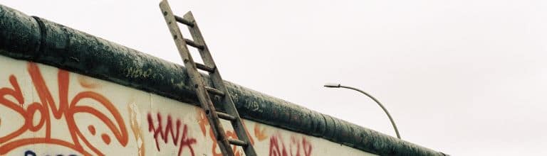 Leiter an der Berliner Mauer
