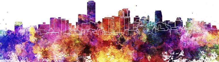 Skyline in Aquarell
